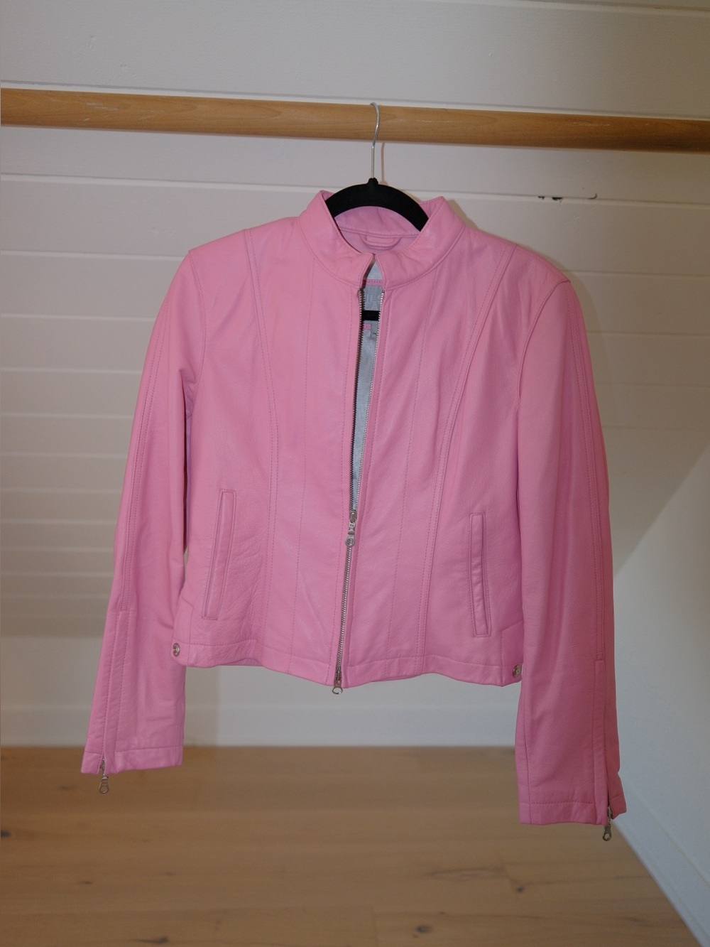 Pink Leather Jacket - Size Small